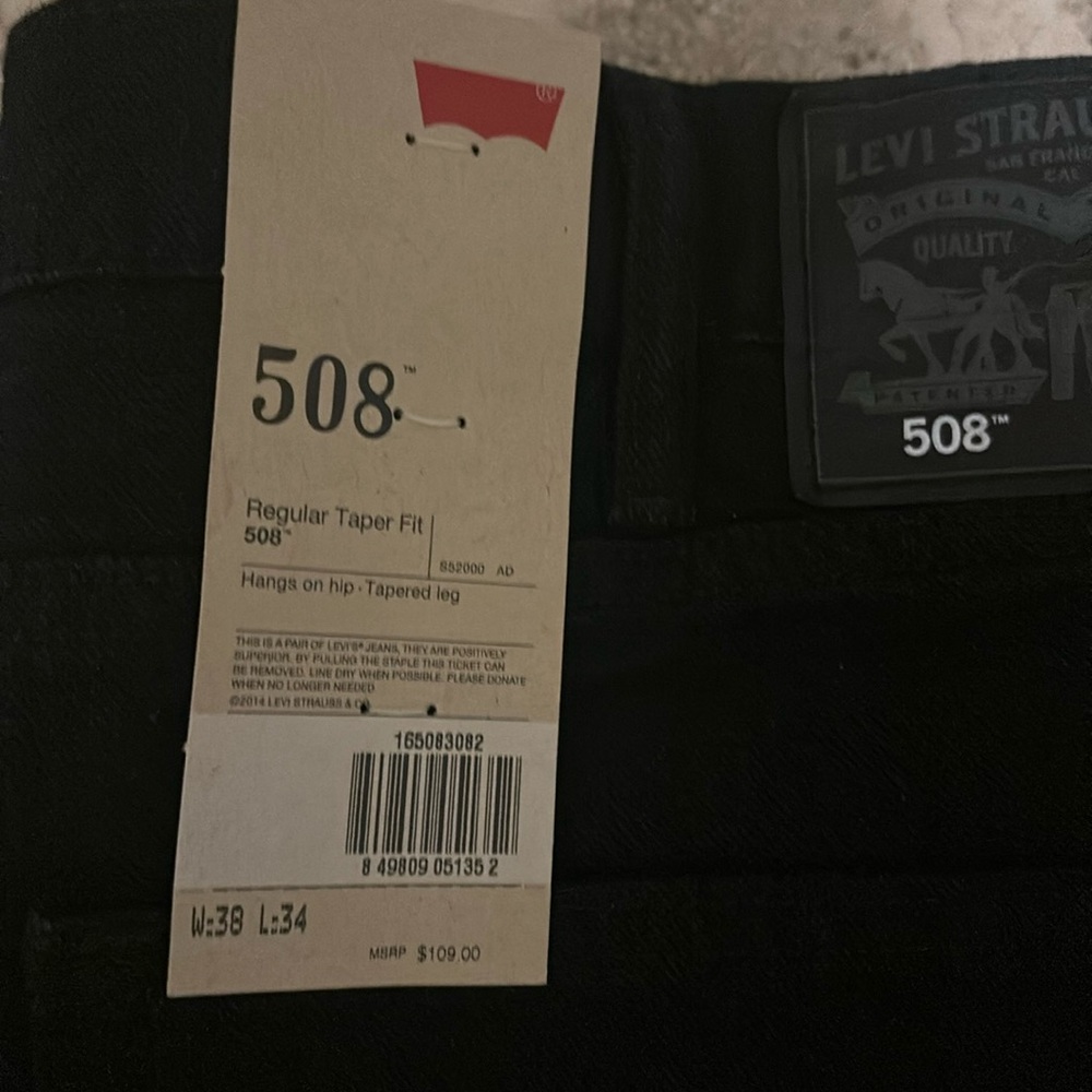 Levi's 508 W38 L34 Regular Taper Fit Jeans